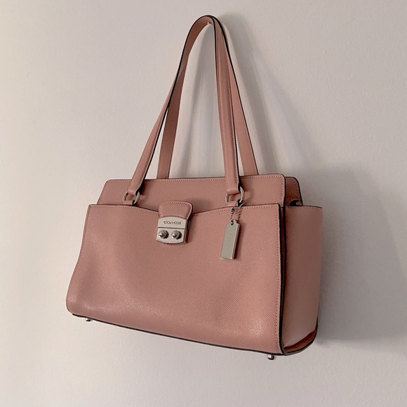 NWOT Coach saffiano Avary leather satchel shoulder bag pink HP pick - Picture 4 of 13